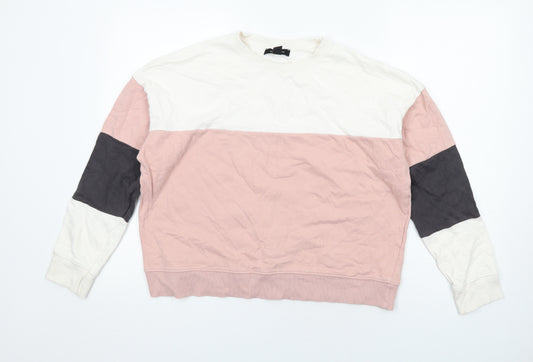 New Look Womens Multicoloured Colourblock Cotton Pullover Sweatshirt Size S Pullover