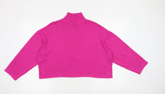 Zara Womens Pink Polyester Pullover Sweatshirt Size M Snap