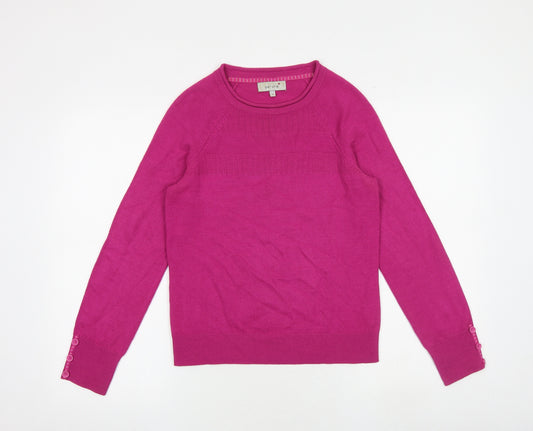 Per Una Womens Pink Round Neck Acrylic Pullover Jumper Size 10