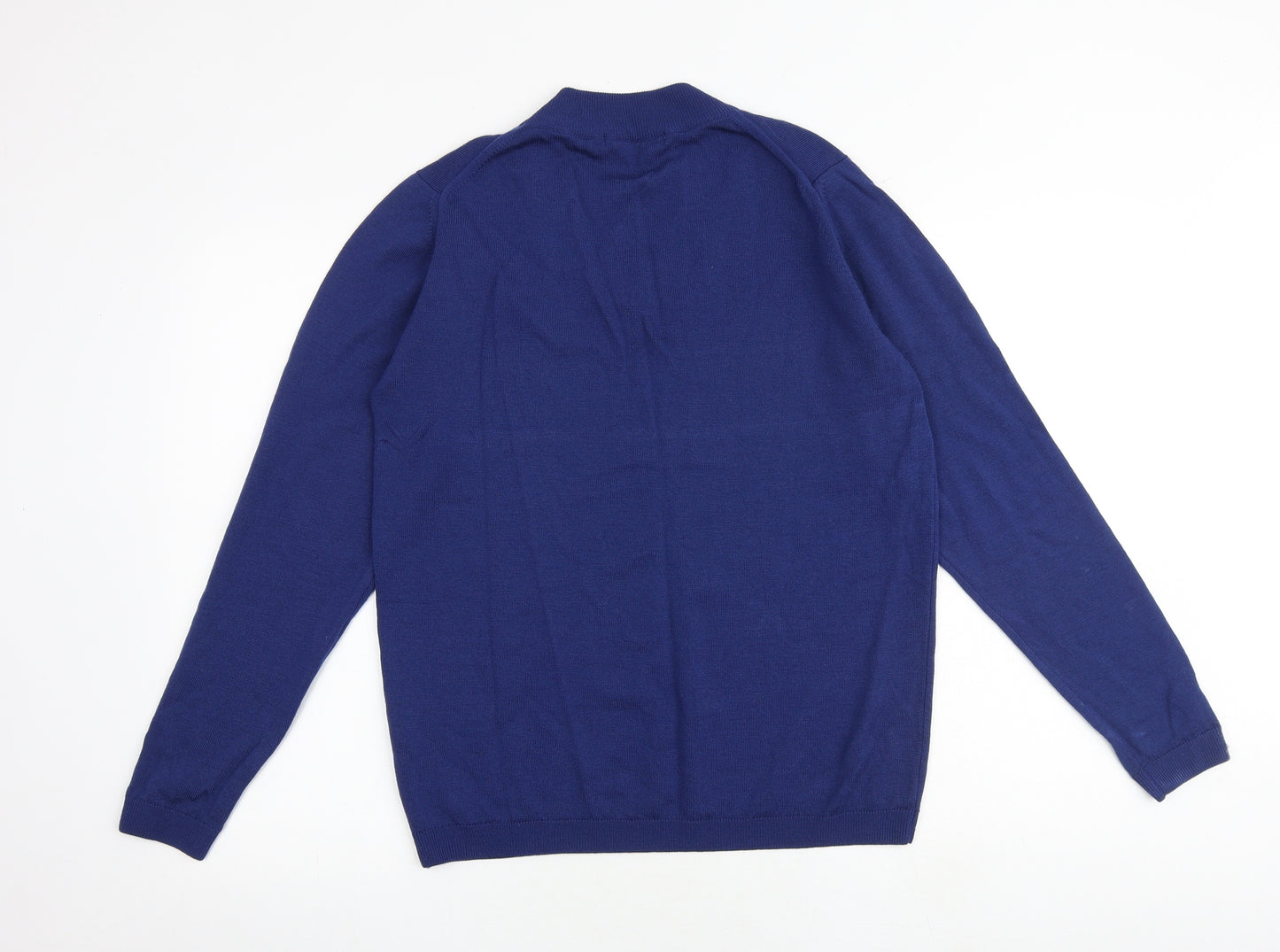 EWM Womens Blue V-Neck Wool Pullover Jumper Size 14 - Size 14-16