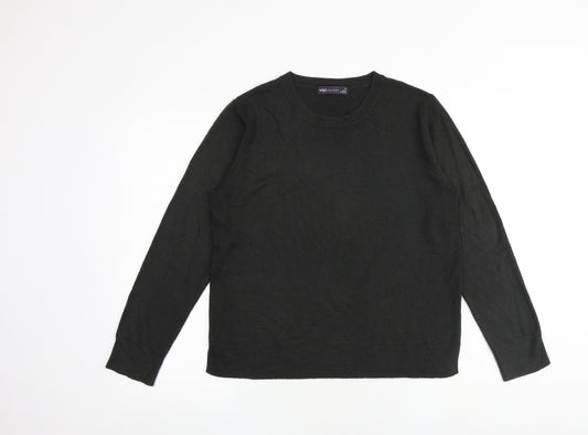 Marks and Spencer Womens Black Round Neck Acrylic Pullover Jumper Size 14
