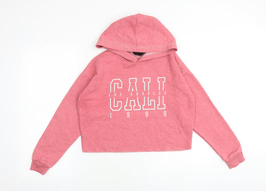 New Look Girls Pink Cotton Pullover Hoodie Size 12-13 Years Pullover - Cali Los Angeles