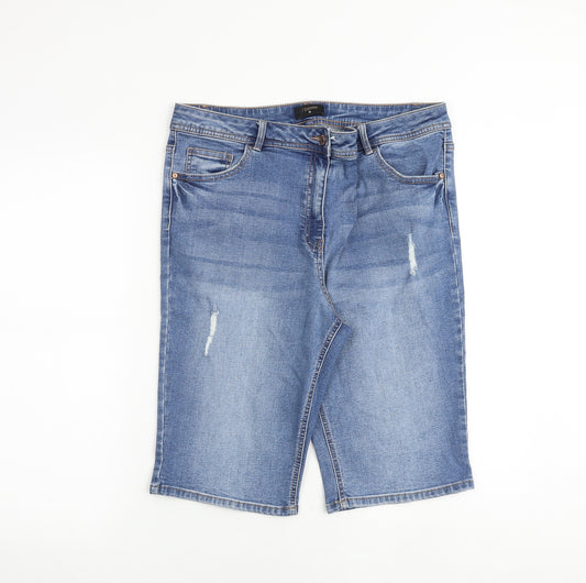 /Denim Womens Blue Cotton Skimmer Shorts Size 16 Regular Zip