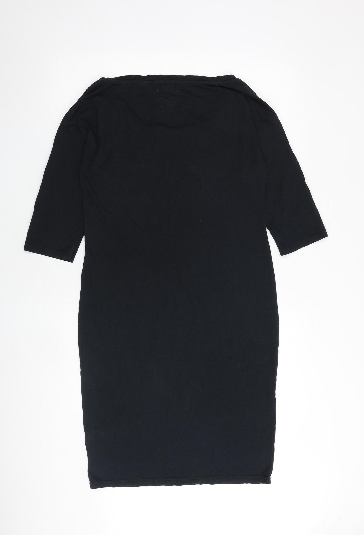 Jack Wills Womens Black Cotton Shift Size 10 Round Neck Pullover