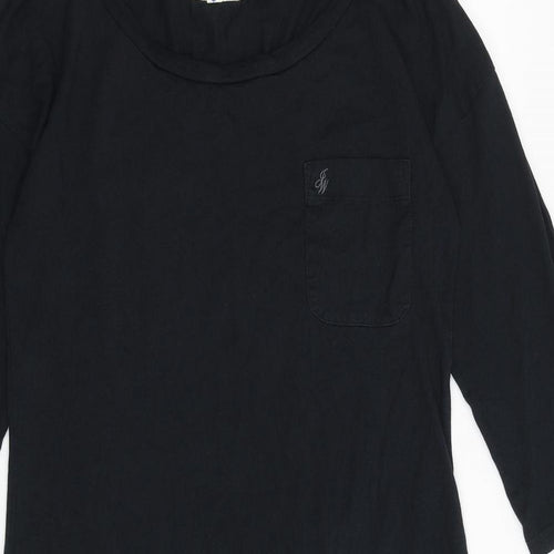 Jack Wills Womens Black Cotton Shift Size 10 Round Neck Pullover