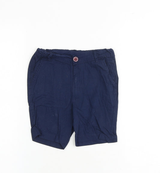 SoulCal&Co Boys Blue 100% Cotton Chino Shorts Size 5-6 Years Regular Zip