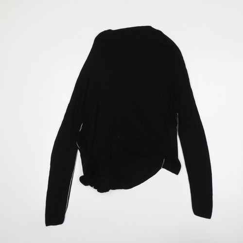 Warehouse Womens Black Round Neck Viscose Pullover Jumper Size 10