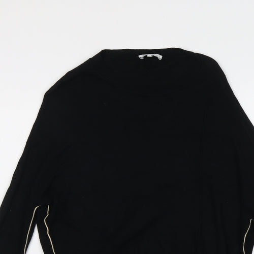 Warehouse Womens Black Round Neck Viscose Pullover Jumper Size 10