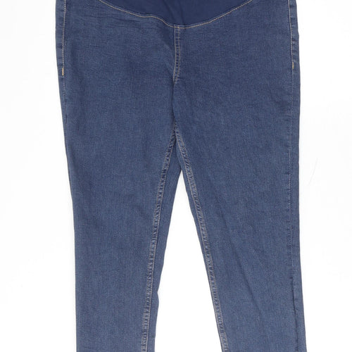 H&M Womens Blue Herringbone Cotton Skinny Jeans Size L Regular