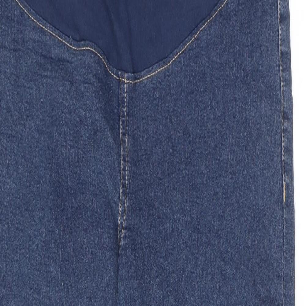 H&M Womens Blue Herringbone Cotton Skinny Jeans Size L Regular