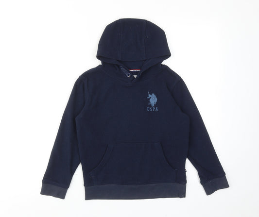 US Polo Assn. Boys Blue Polyester Pullover Hoodie Size 7-8 Years Pullover