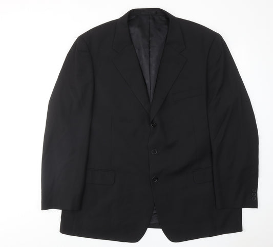 Brook Taverner Mens Black Wool Jacket Suit Jacket Size 48 Regular