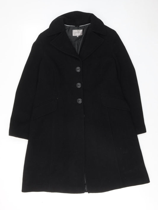 John Lewis Womens Black Pea Coat Coat Size 16 Button