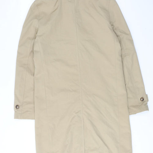 H&M Womens Beige Overcoat Coat Size S Button