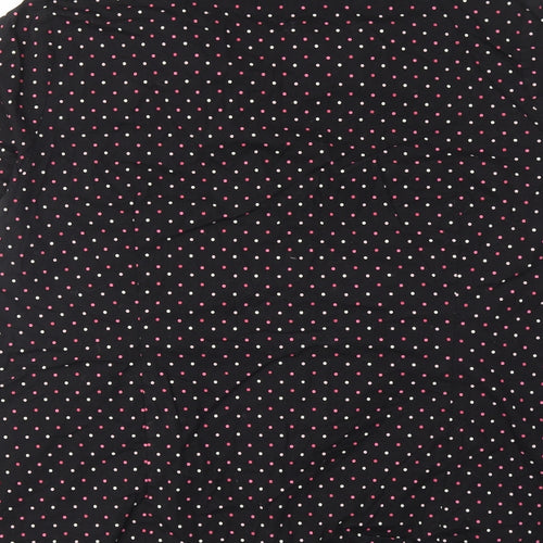 essence Womens Black Polka Dot Cotton Basic Button-Up Size 26 Collared