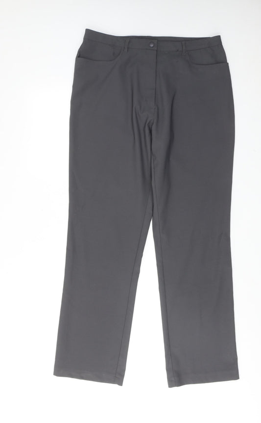 Joie De Vivre Womens Grey Polyester Trousers Size 16 Regular Zip