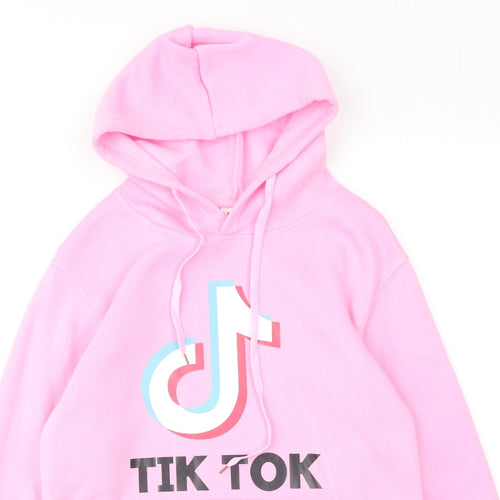 Tik Tok Womens Pink Polyester Pullover Hoodie Size M Pullover