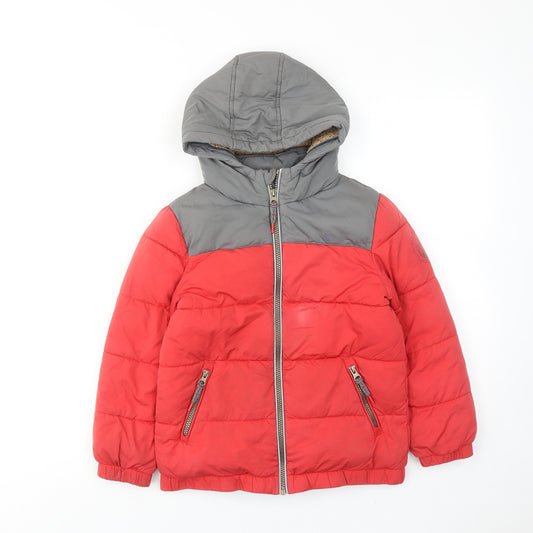 Fat Face Boys Red Puffer Jacket Jacket Size 8-9 Years Zip