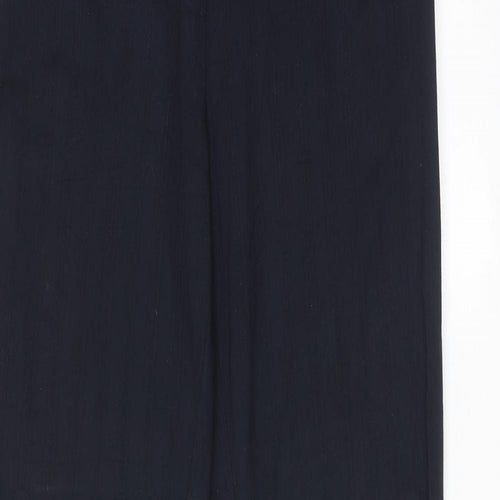 NEXT Womens Blue Striped Polyester Dress Pants Trousers Size 12 Regular Hook & Eye