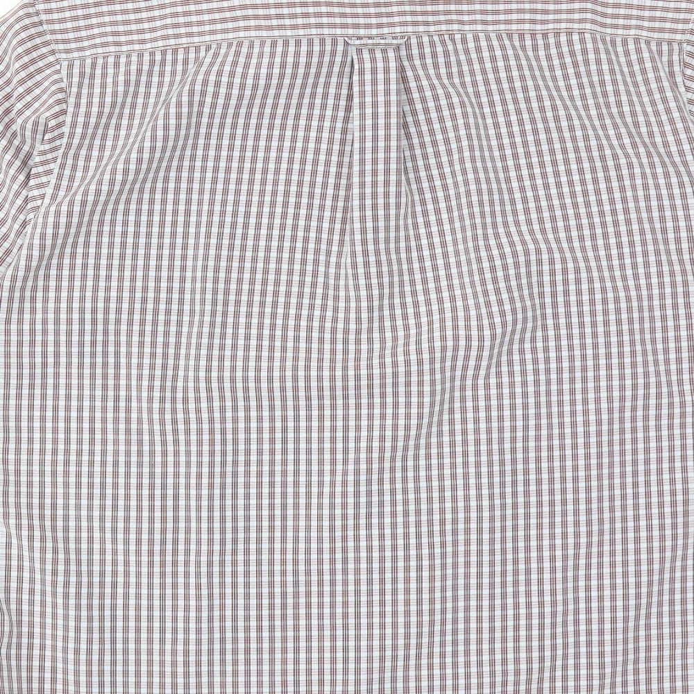 EWM Mens Brown Plaid Cotton Button-Up Size L Collared Button