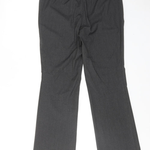 Marks and Spencer Womens Grey Polyester Dress Pants Trousers Size 10 Regular Hook & Eye - Zipped Pockets