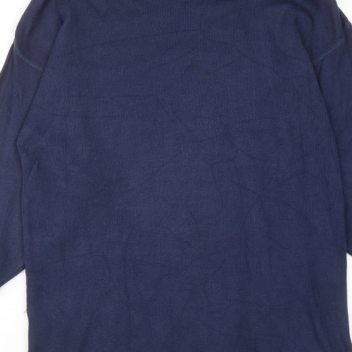 BHS Womens Blue Cotton Jumper Dress Size 10 Round Neck Pullover