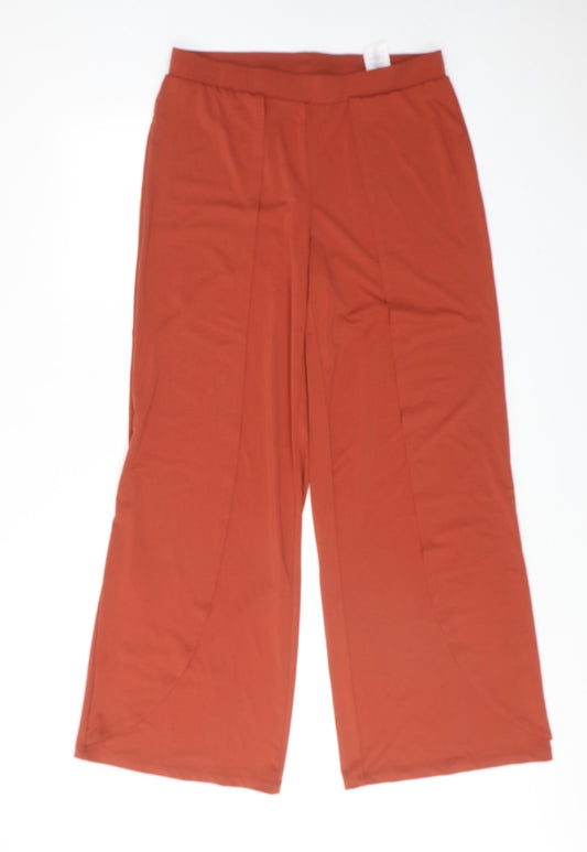 Halston Womens Orange Polyester Jogger Trousers Size M Regular