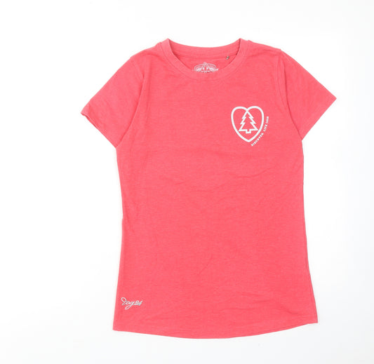 TOG24 Womens Pink Cotton Basic T-Shirt Size 10 Round Neck