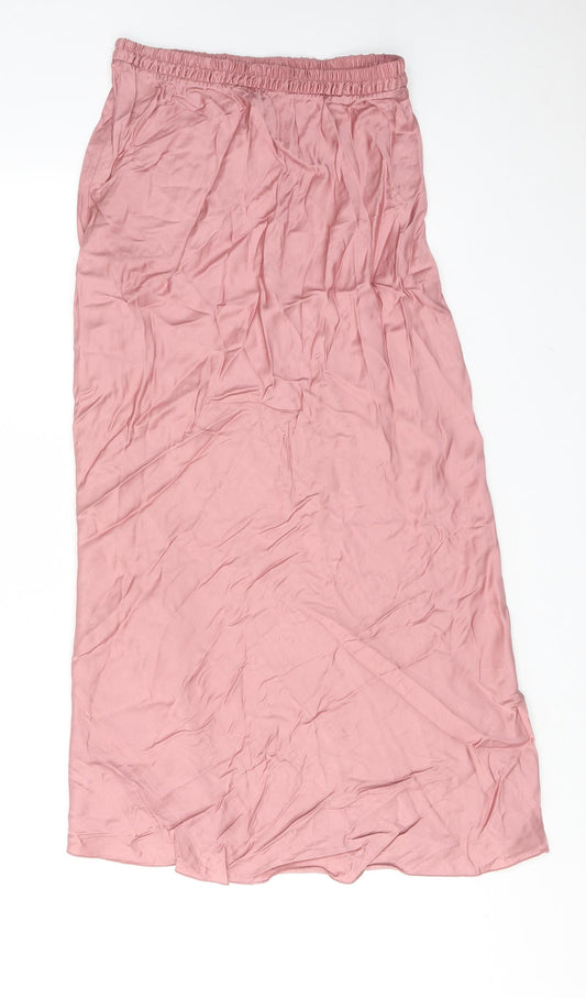 Zara Womens Pink Viscose A-Line Skirt Size XS