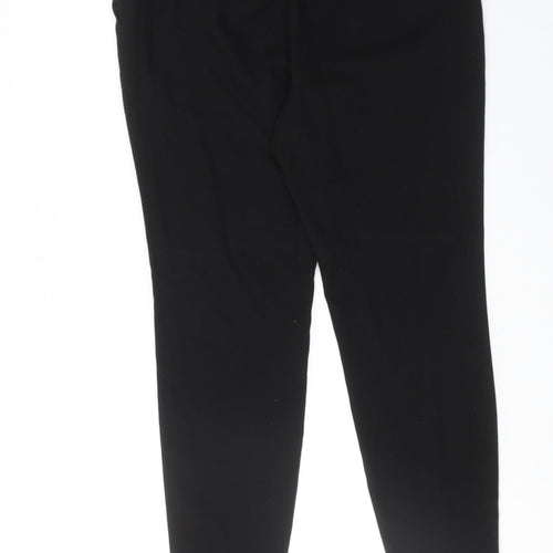 NEXT Womens Black Polyester Chino Trousers Size 12 Regular Hook & Eye
