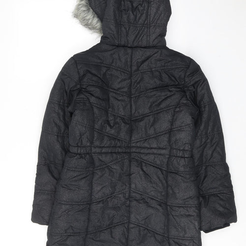 Calvin Klein Womens Black Overcoat Coat Size 12 Zip