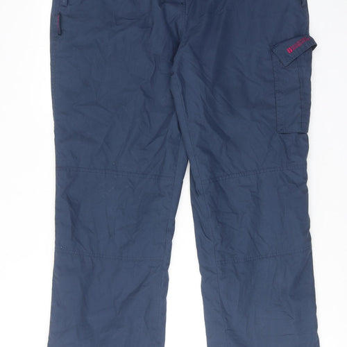 Mountain Warehouse Womens Blue Polyester Cargo Trousers Size 16 Regular Zip