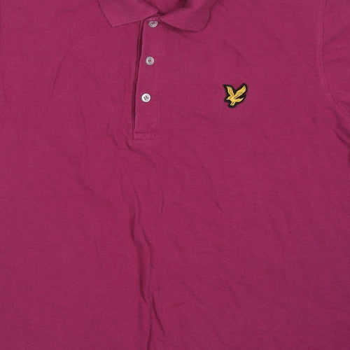 Lyle & Scott Mens Pink Cotton Polo Size XL Collared Pullover