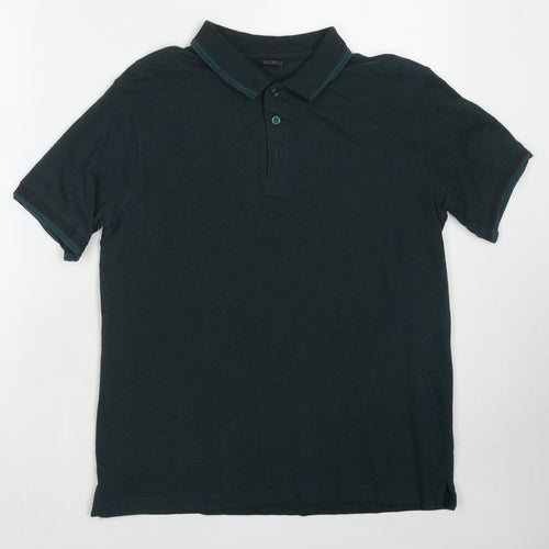 Cotton Traders Mens Green Cotton Polo Size S Collared Pullover