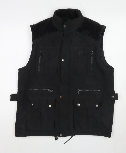 JBC Collection Mens Black Gilet Jacket Size M Zip