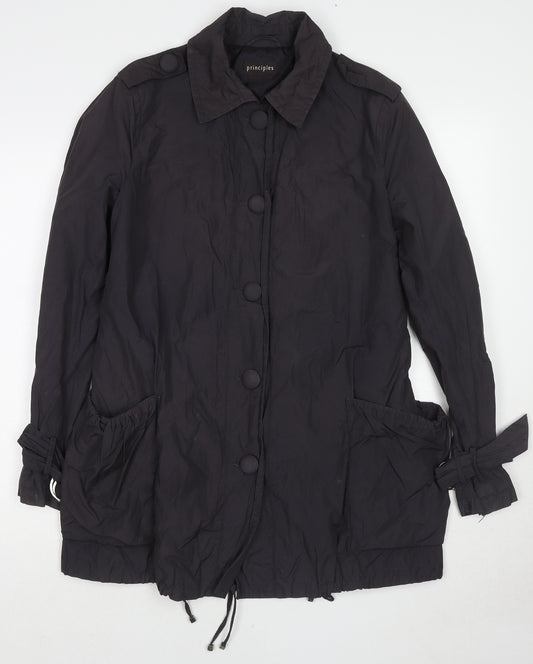Principles Womens Black Overcoat Coat Size 14 Zip