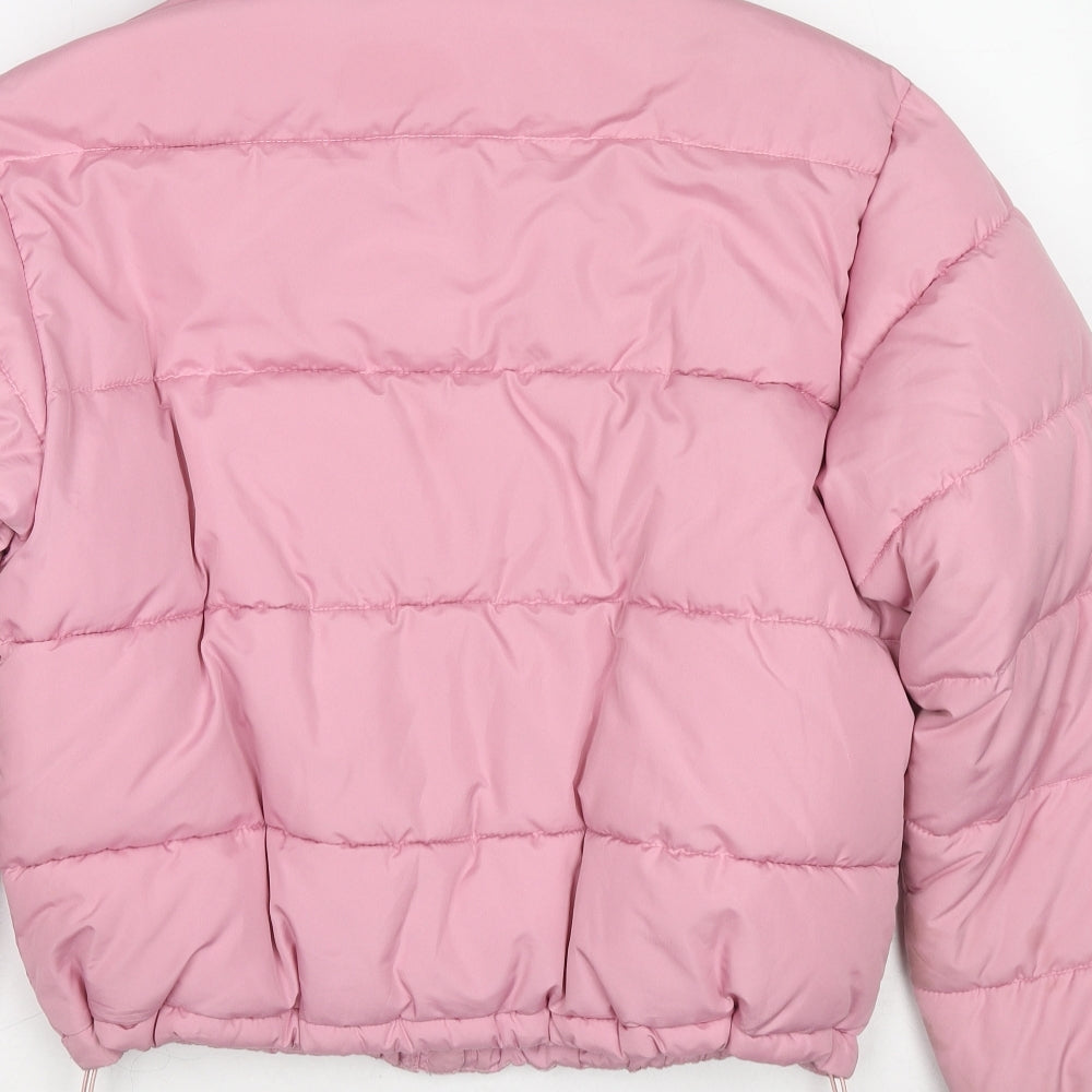 Glamorous Womens Pink Puffer Jacket Jacket Size S Zip