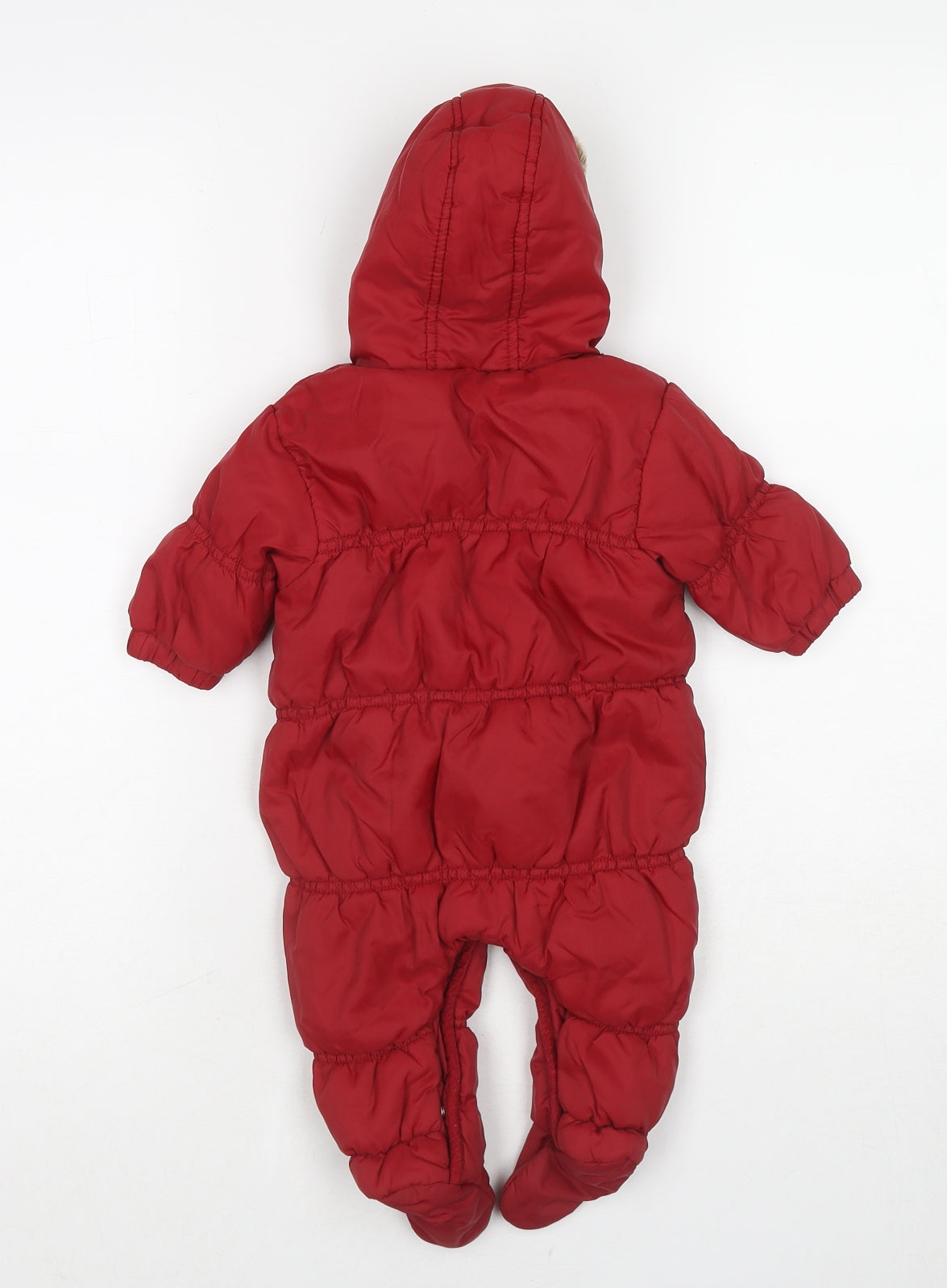 NEXT Girls Red Basic Coat Snowsuit Size 0-3 Months Snap