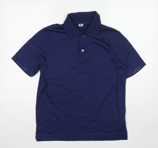 Arket Mens Blue Wool Polo Size S Collared Pullover