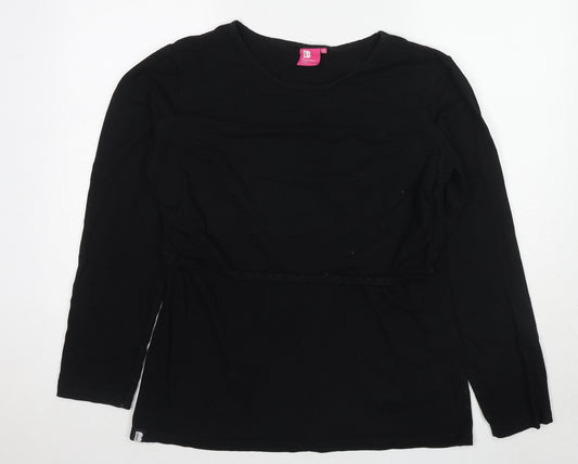 B Shirt Womens Black Cotton Basic T-Shirt Size 20 Round Neck