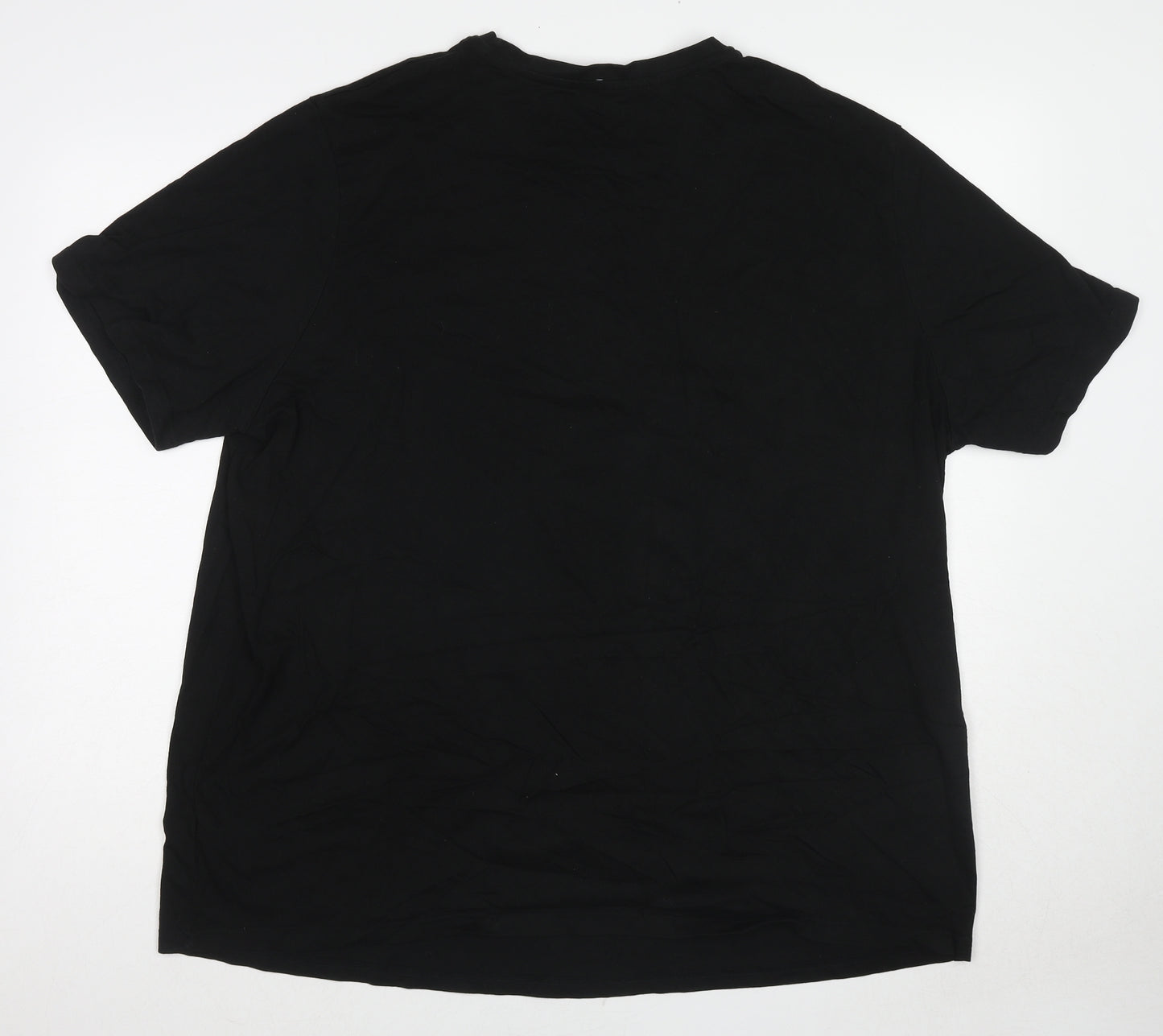 Jacamo Mens Black Cotton T-Shirt Size XL Round Neck