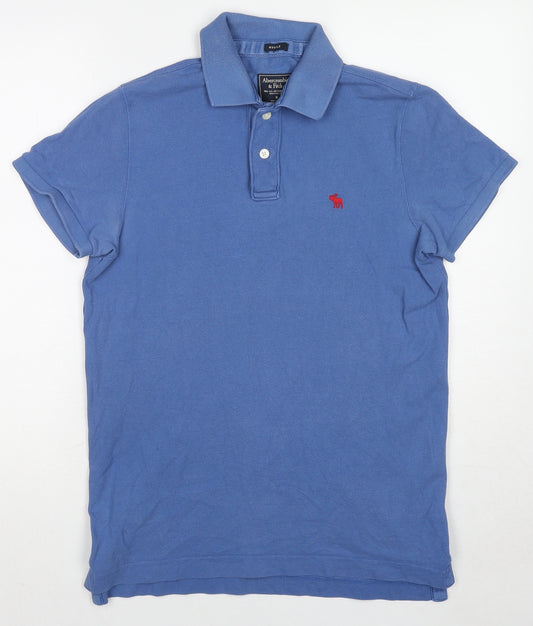 Abercrombie & Fitch Mens Blue Cotton Polo Size M Collared Pullover
