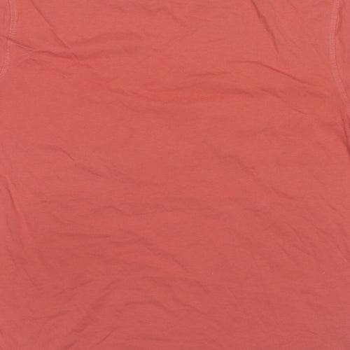 Marks and Spencer Mens Red Cotton T-Shirt Size L Round Neck