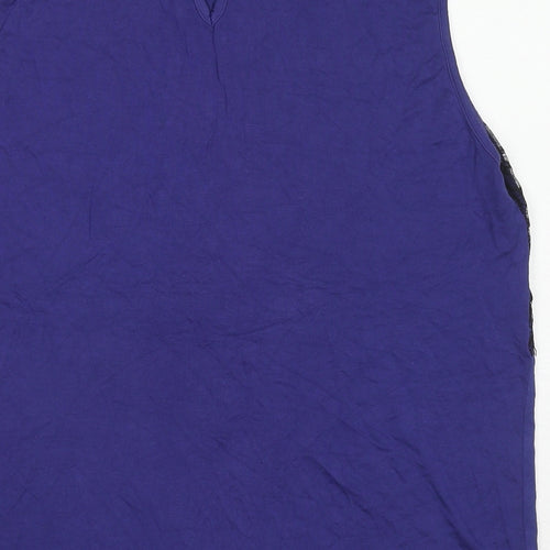 Dorothy Perkins Womens Purple Viscose Basic Tank Size 16 Round Neck - Lace Details