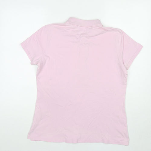 Lady Hathaway Womens Pink Cotton Basic Polo Size L Collared