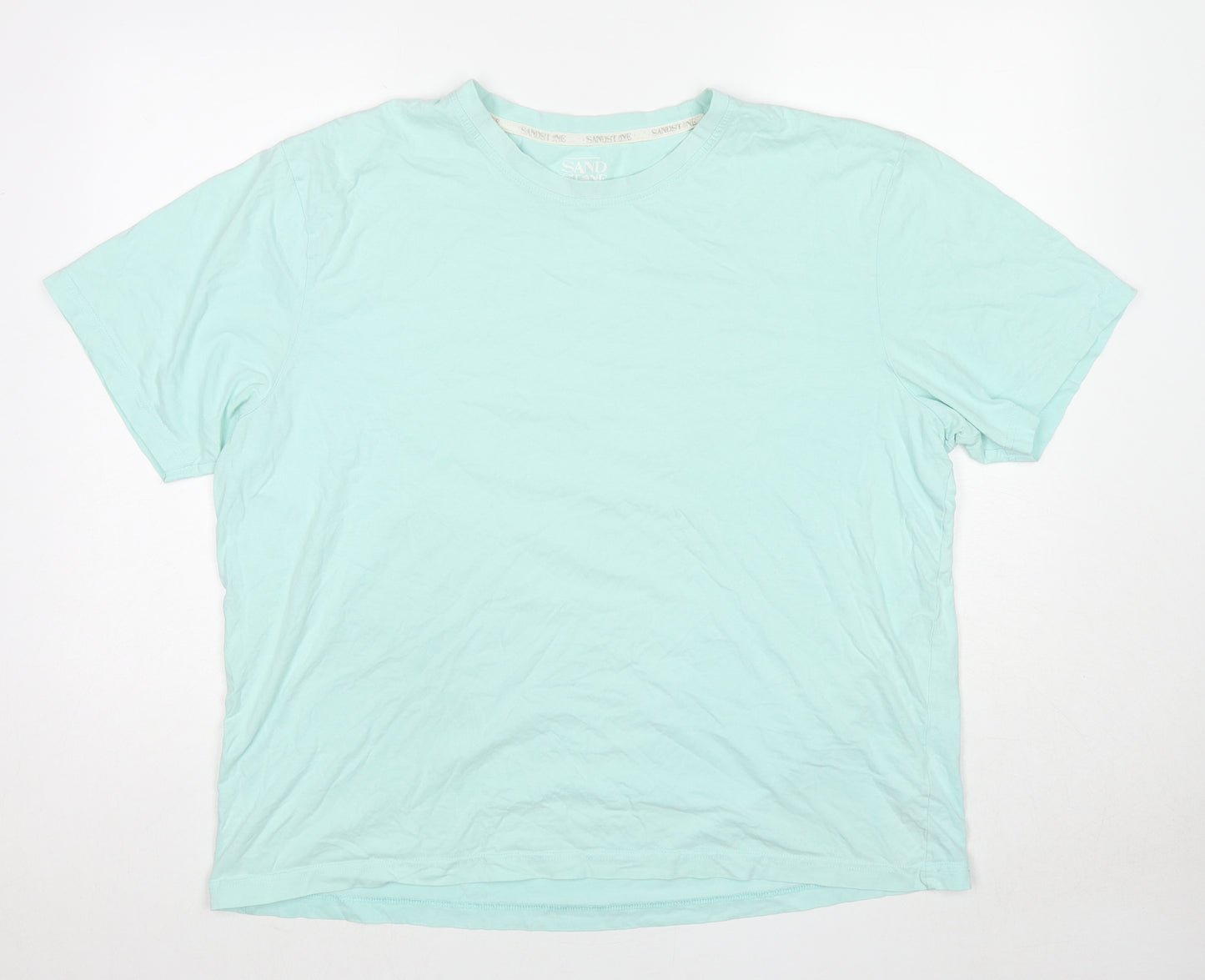 Sand Stone Mens Blue Cotton T-Shirt Size XL Round Neck