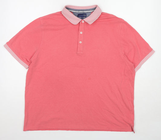 Lincoln Mens Pink Cotton Polo Size XL Collared Pullover