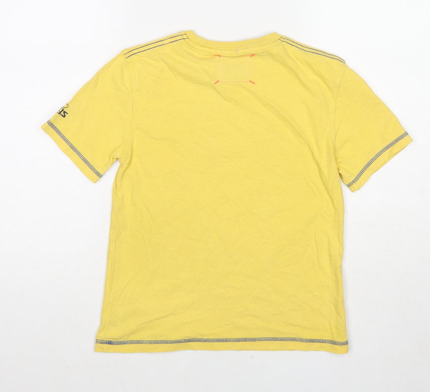 Marks and Spencer Boys Yellow Cotton Basic T-Shirt Size 10 Years Round Neck Pullover - Lewis Hamilton