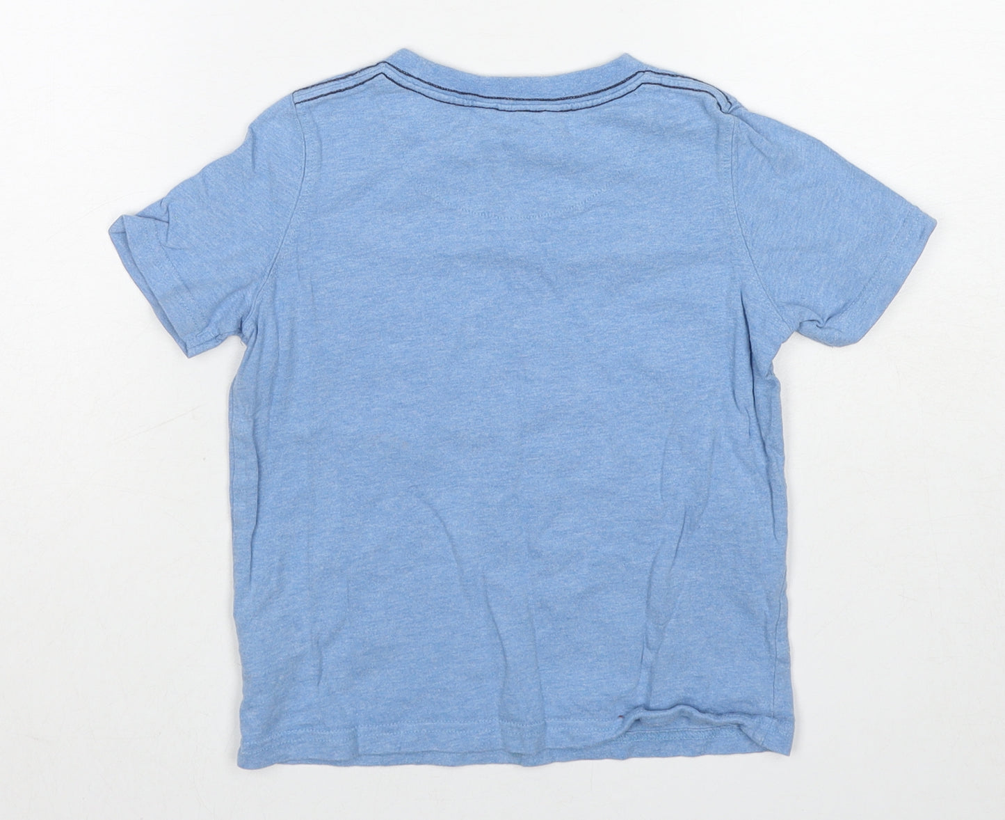 John Lewis Boys Blue Cotton Basic T-Shirt Size 6 Years Round Neck Pullover - Totally Jawsome Shark