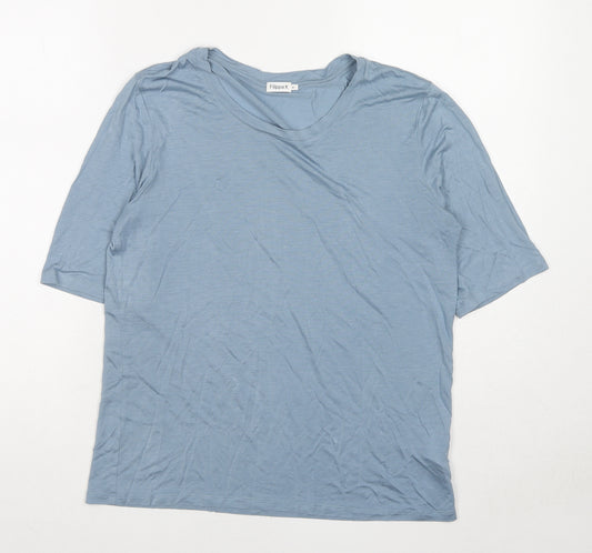 Filippa K Womens Blue Viscose Basic T-Shirt Size M Round Neck